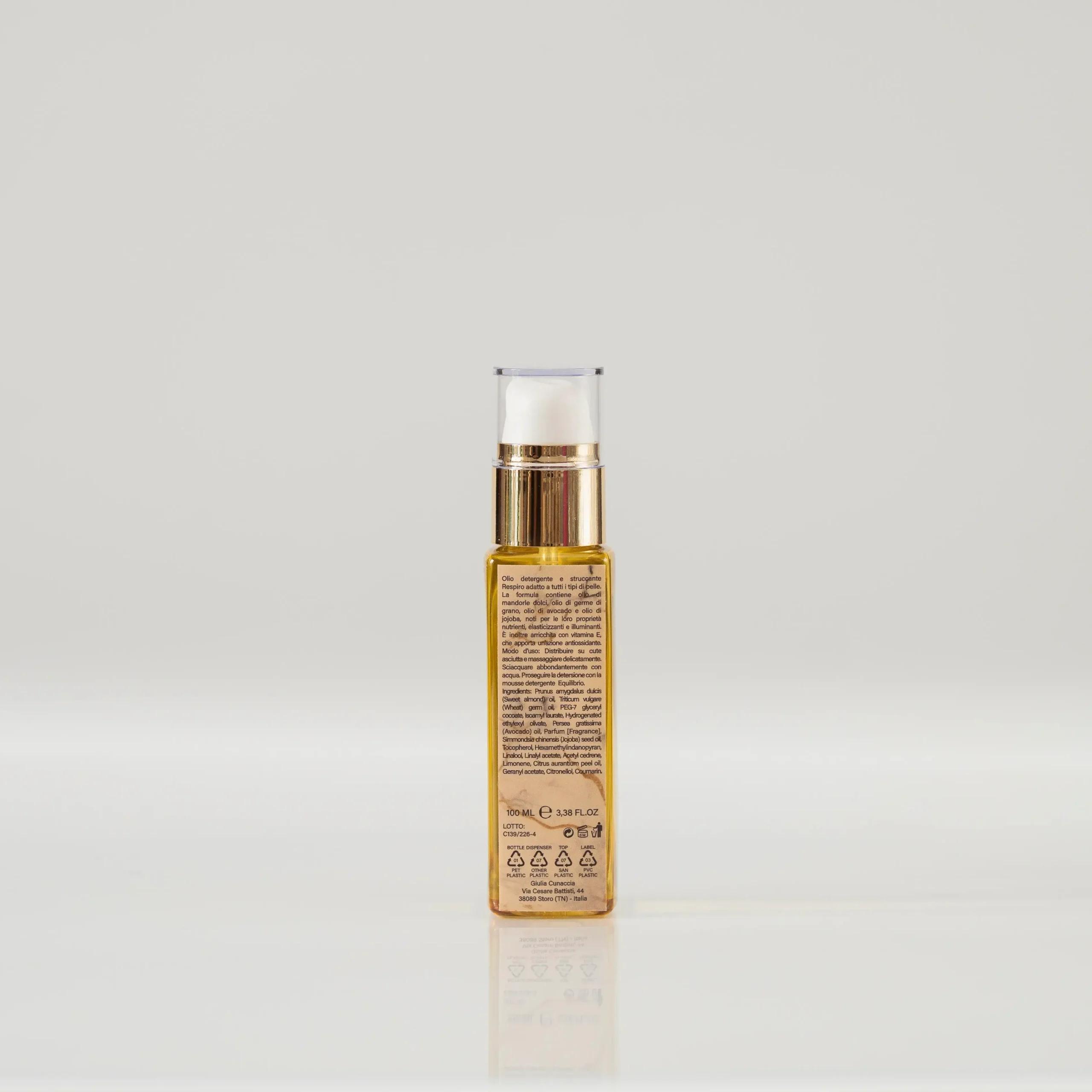 Olio Detergente Struccante Respiro Bibel Cosmetics vista posteriore